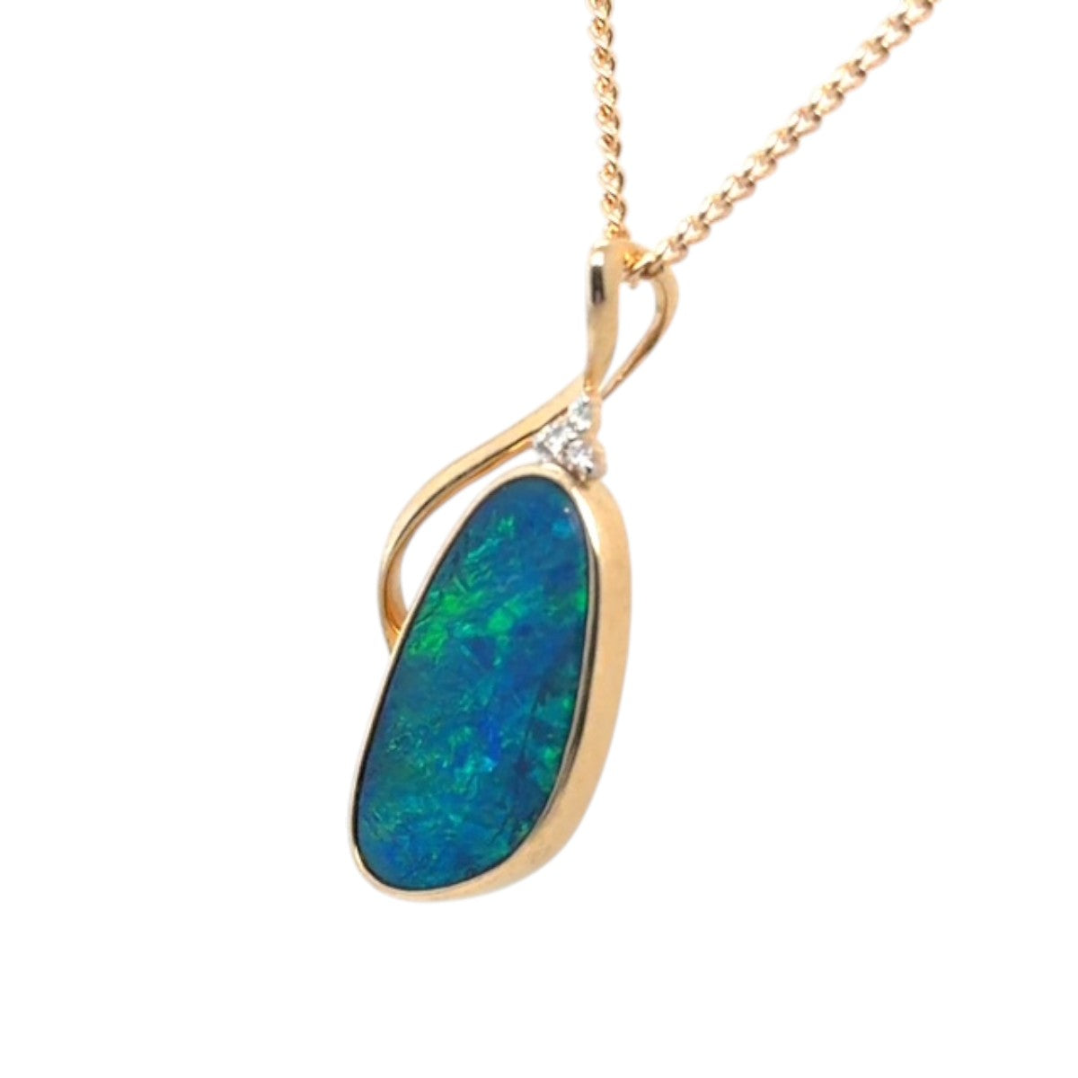 14ct Gold Doublet Opal pendant (dp212)