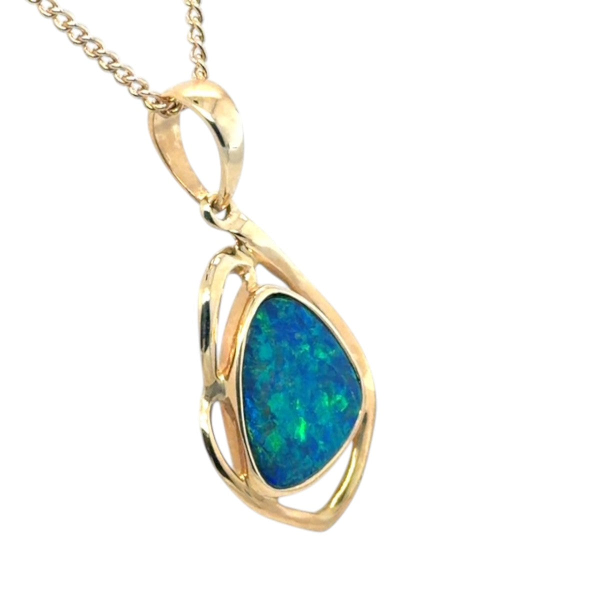 14ct Gold Doublet Opal Pendant (dp209)