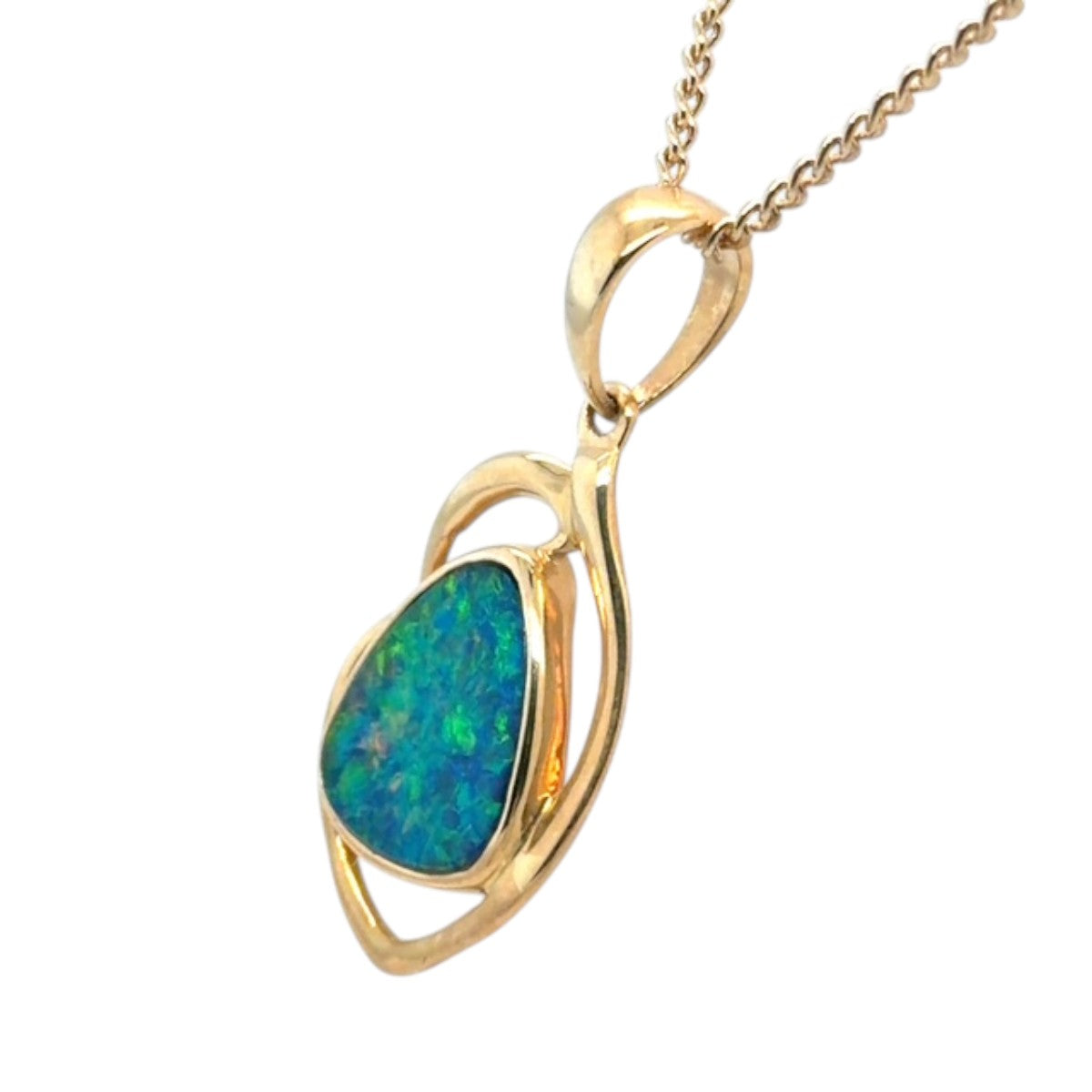 14ct Gold Doublet Opal Pendant (dp209)
