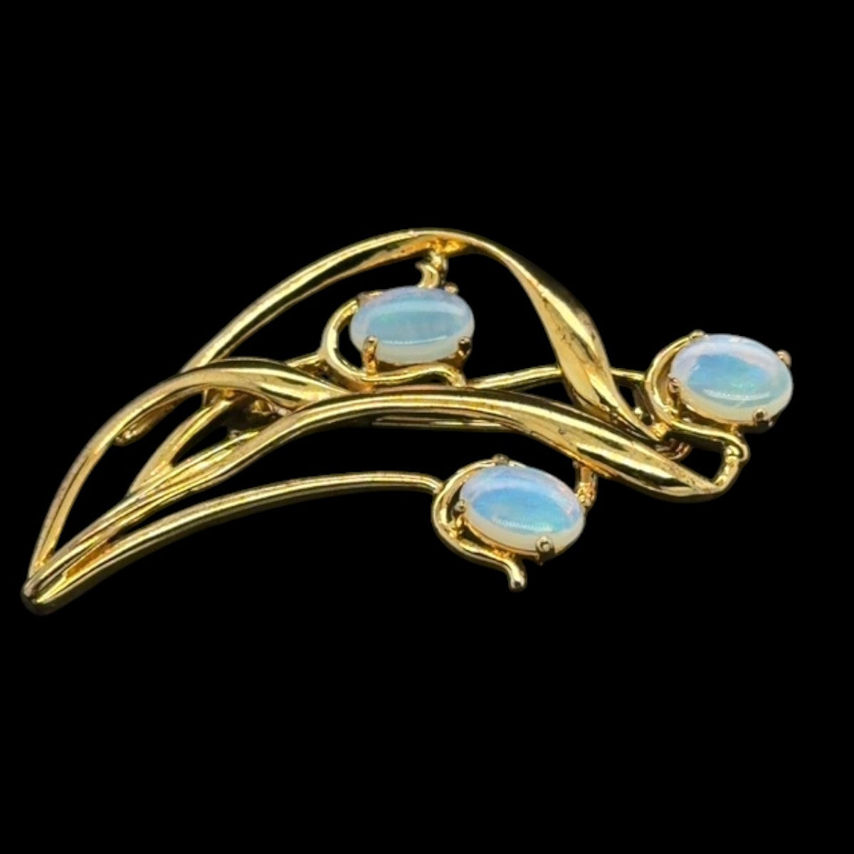 Gold Plated Solid Opal Brooch (gpsbro99)