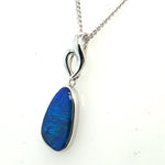 14ct White Gold Doublet Opal Pendant (dp823)