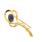 Gold Plated Triplet Opal Brooch (gptbro352)