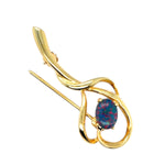 Gold Plated Triplet Opal Brooch (gptbro352)