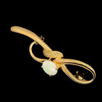 Gold Plated Solid Opal Brooch (gpsbro353)