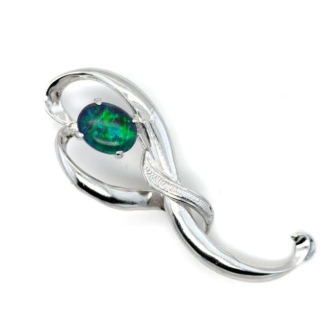 Sterling Silver Triplet Opal Brooch (sstbro355)