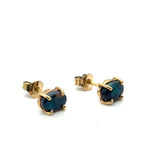14ct Gold black opal earrings (blkear62)