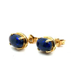 18ct Gold Black Opal Earrings (blkear64)