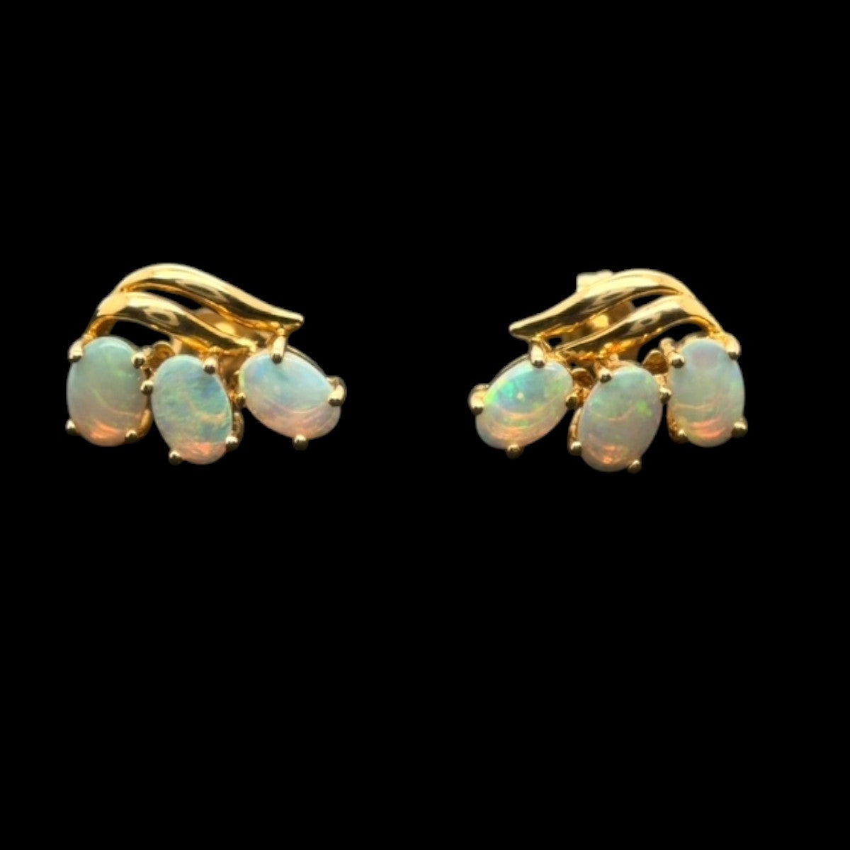 18ct Three Opal Stone earrings (se2004)