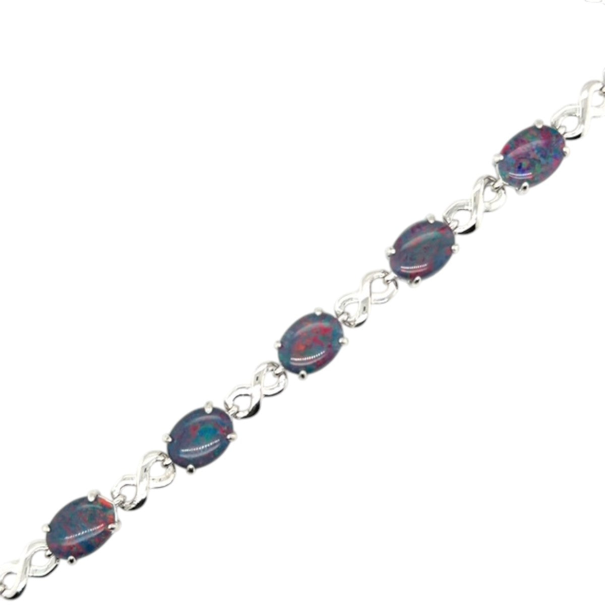 Sterling Silver Triplet Opal Bracelet (sstbra120)