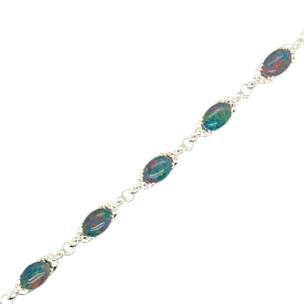 Sterling Silver Triplet Opal Bracelet (sstbra5170)