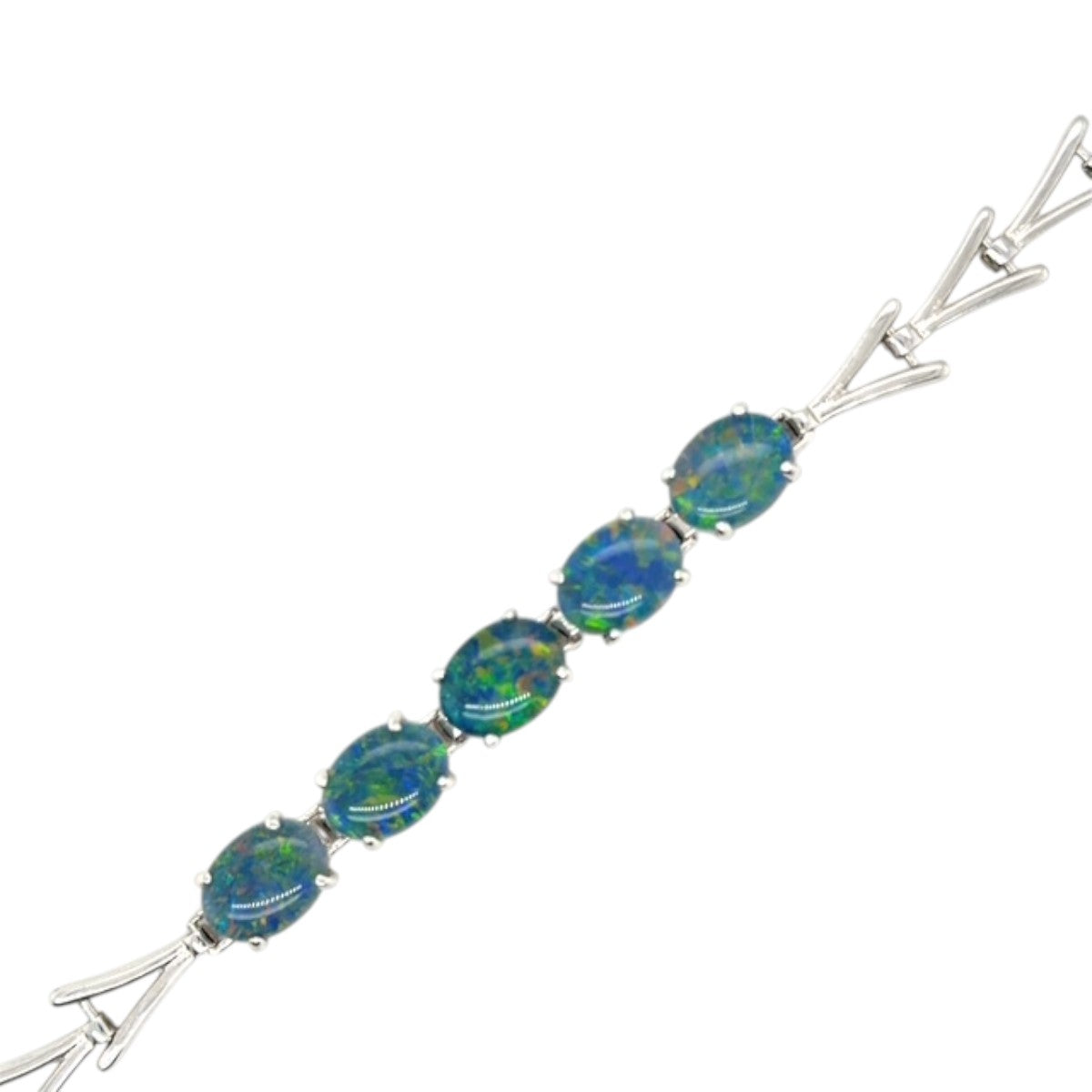 Sterling Silver Triplet Opal Bracelet (sstbra5165)