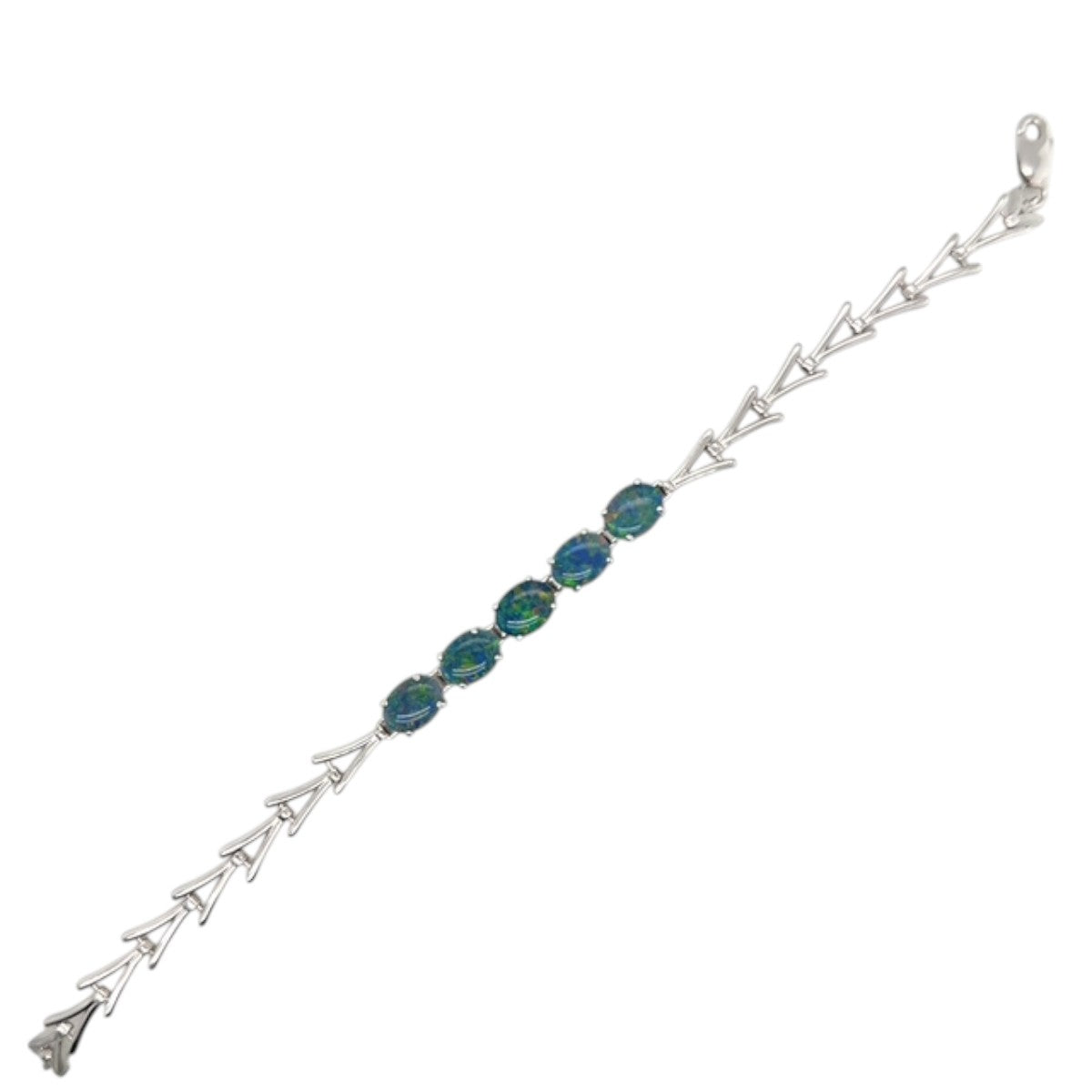 Sterling Silver Triplet Opal Bracelet (sstbra5165)