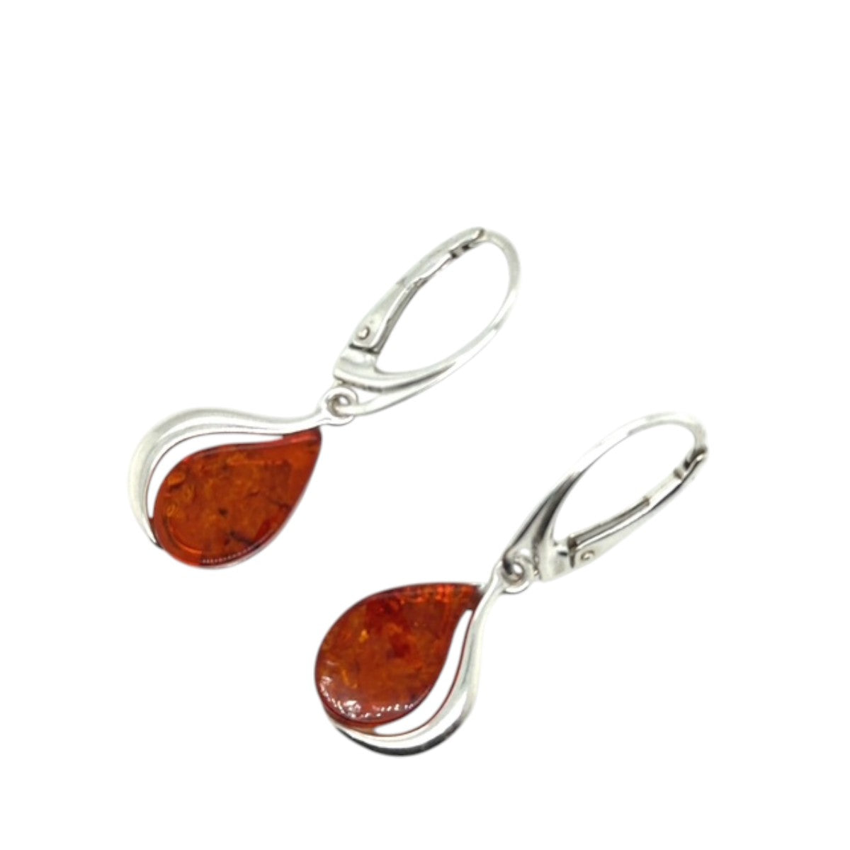 Sterling Silver Amber Earrings (amear131)