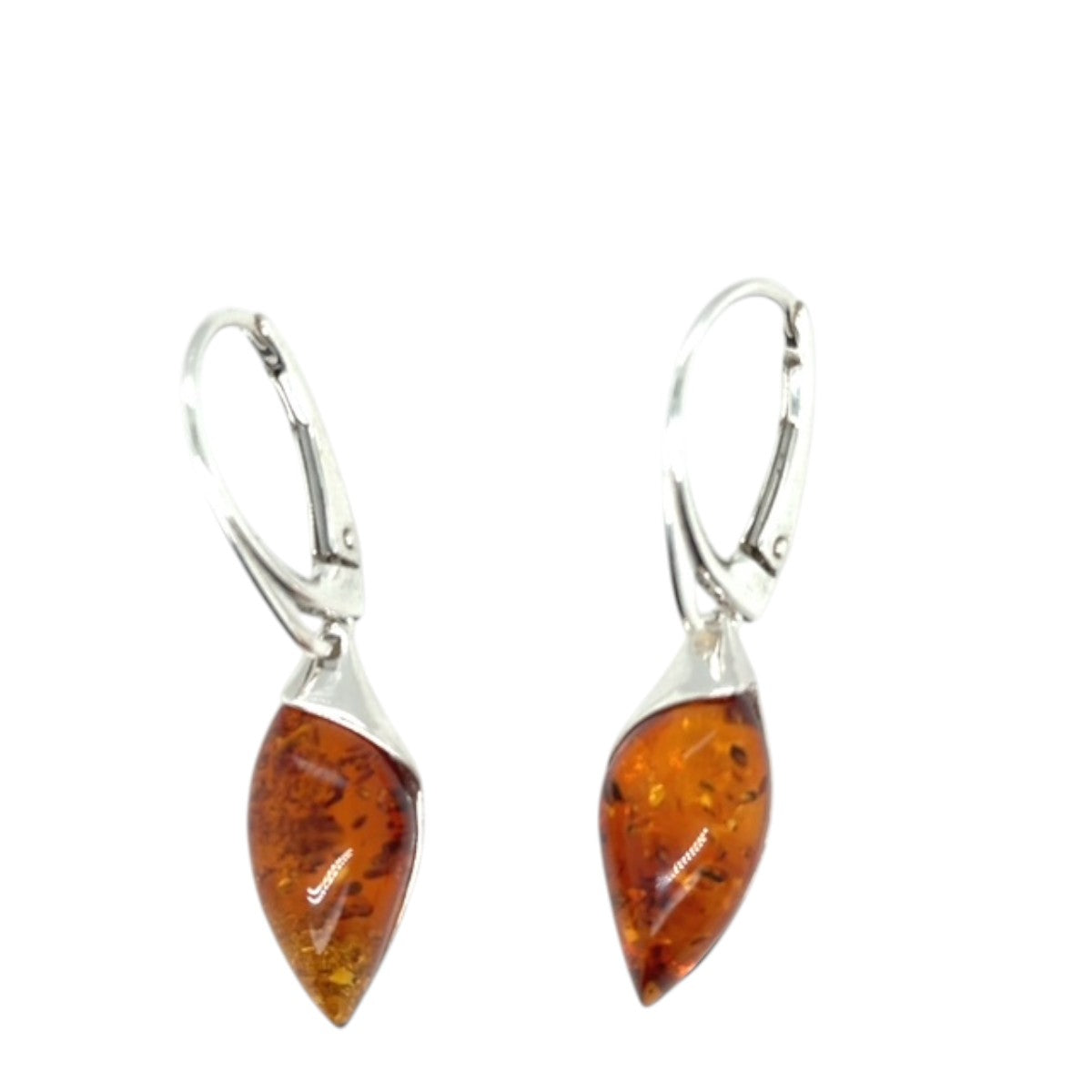 Sterling Silver Amber Earrings (amear132)