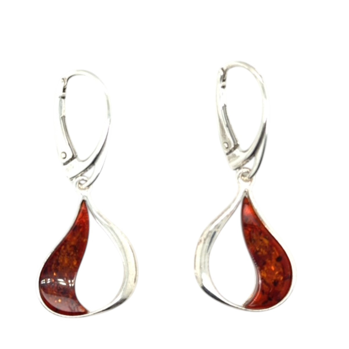 Sterling Silver Amber Earrings (amear133)