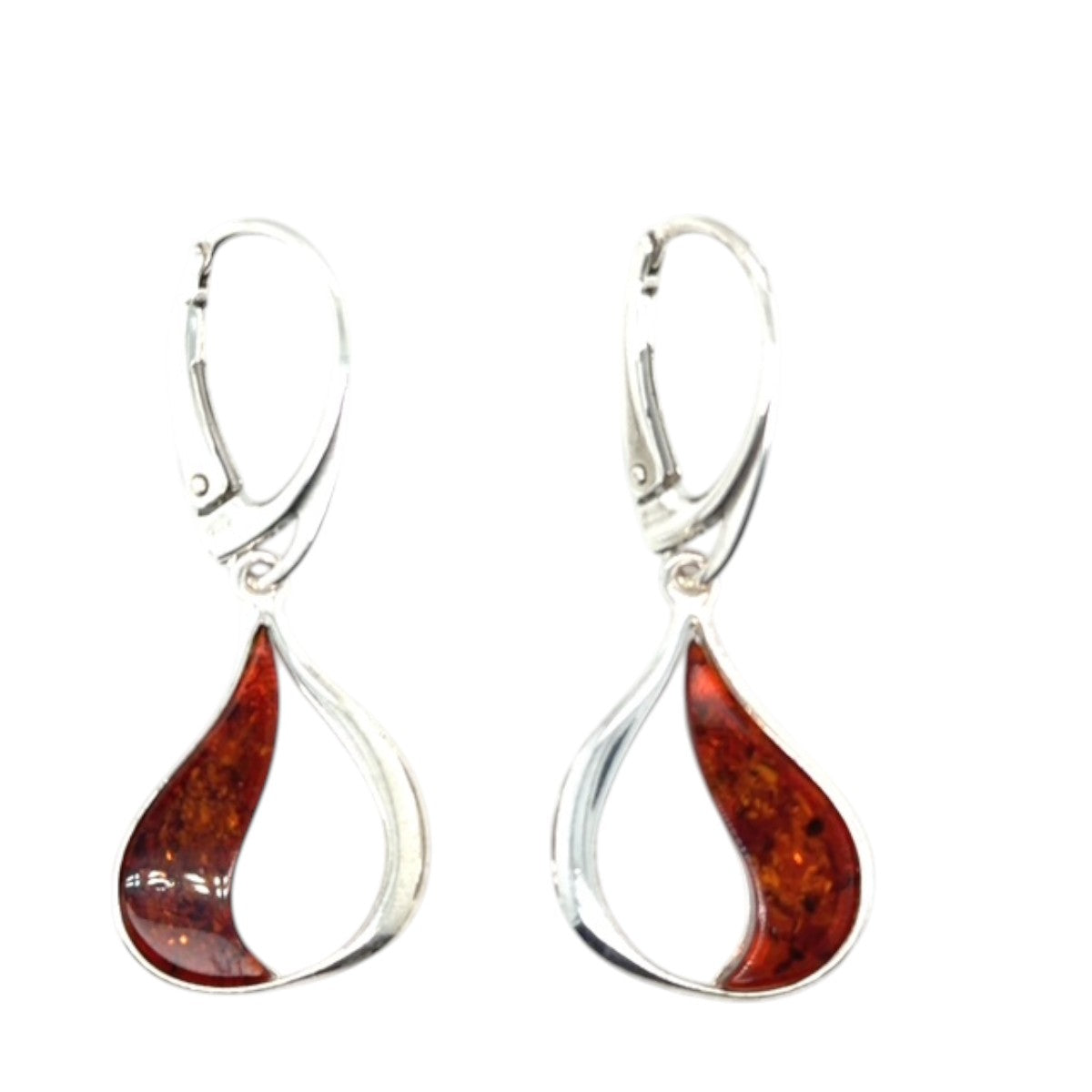 Sterling Silver Amber Earrings (amear133)