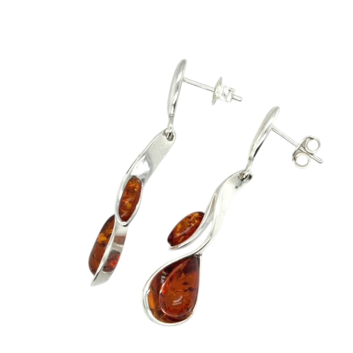 Sterling Silver Amber Earrings (amear135)