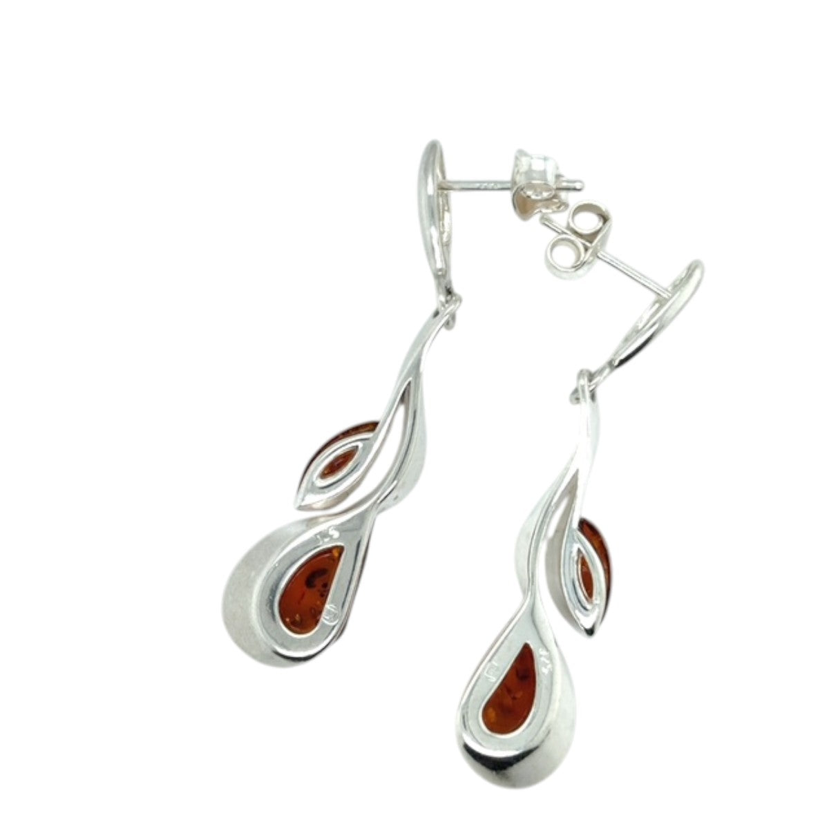 Sterling Silver Amber Earrings (amear135)