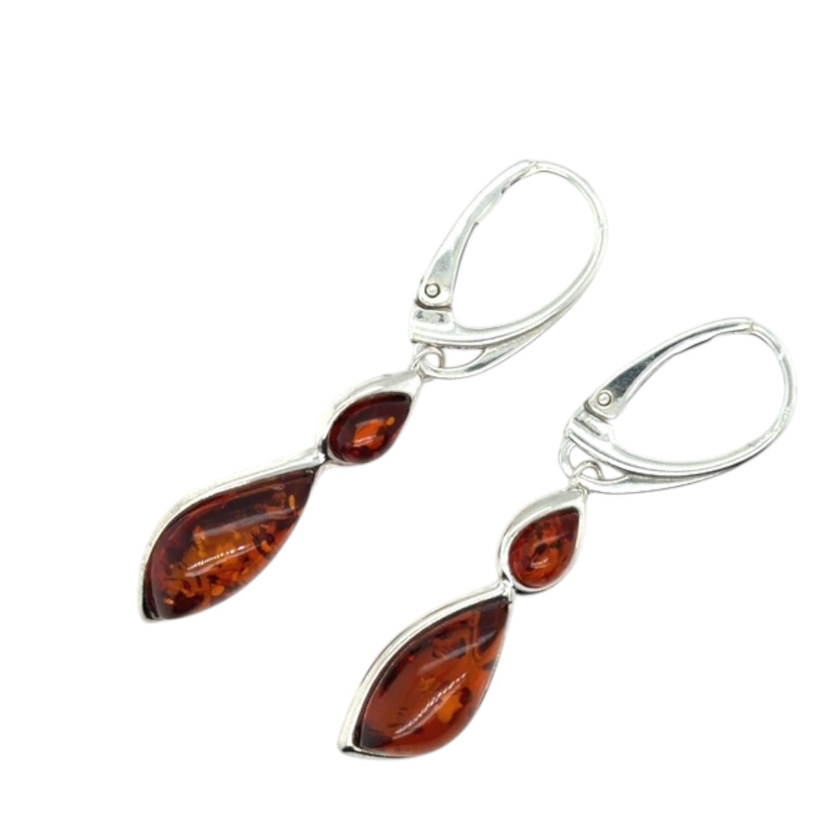 Sterling Silver Amber Earrings (amear137)