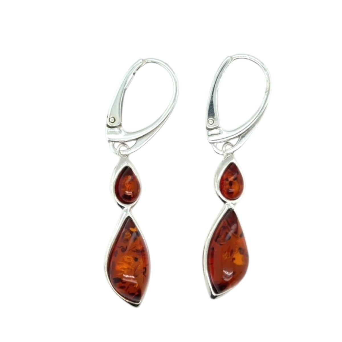 Sterling Silver Amber Earrings (amear137)