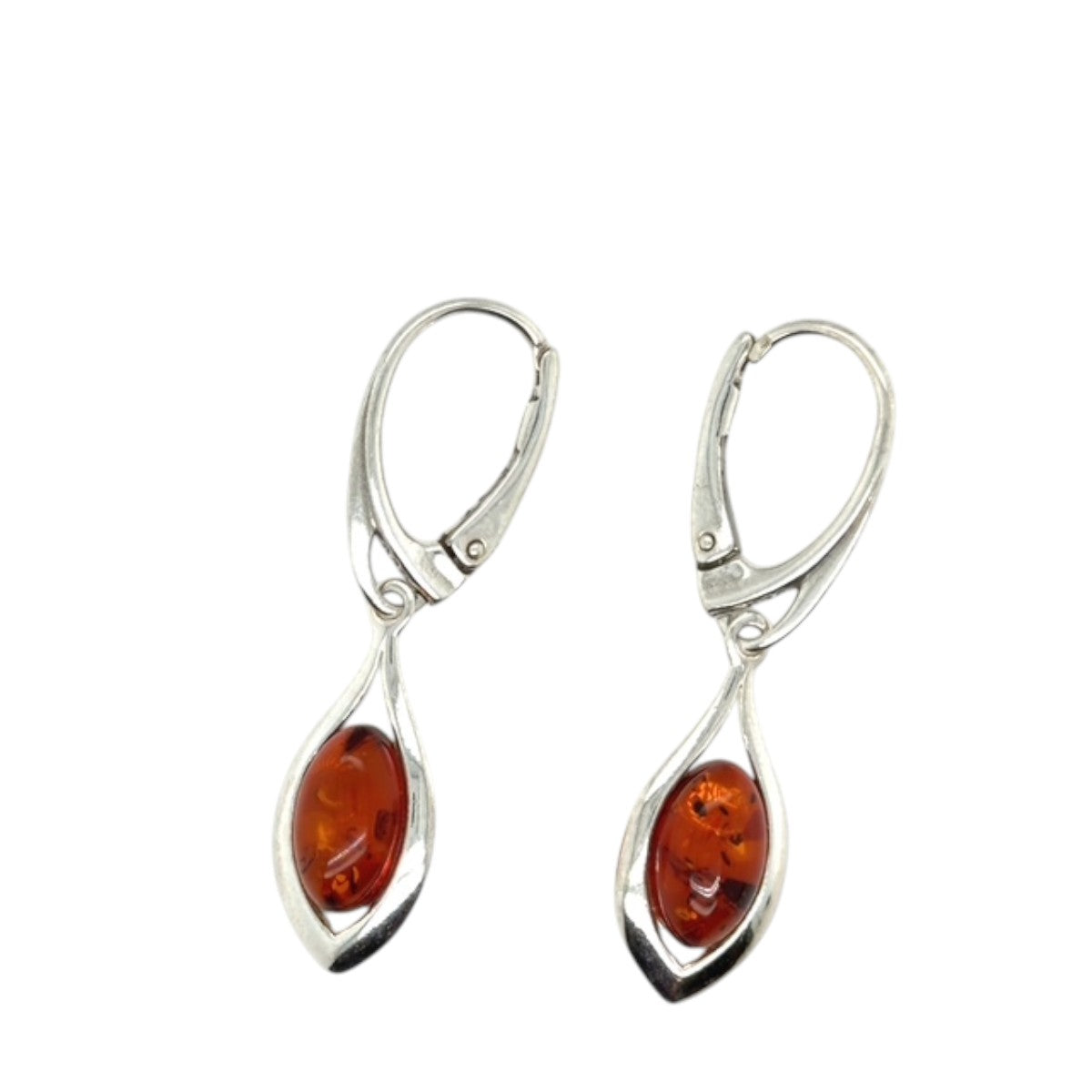 Sterling Silver Amber Earrings (amear136)