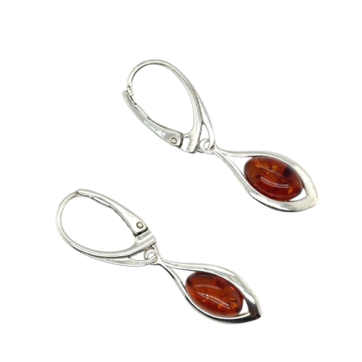 Sterling Silver Amber Earrings (amear136)