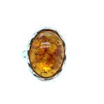 Sterling Silver Amber Ring (ambr201)