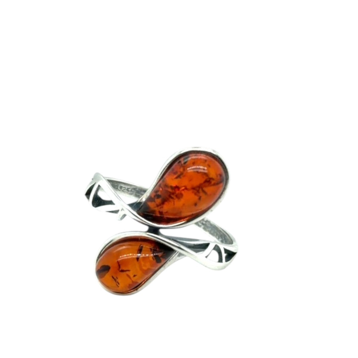 Sterling Silver Amber Ring (ambr202)