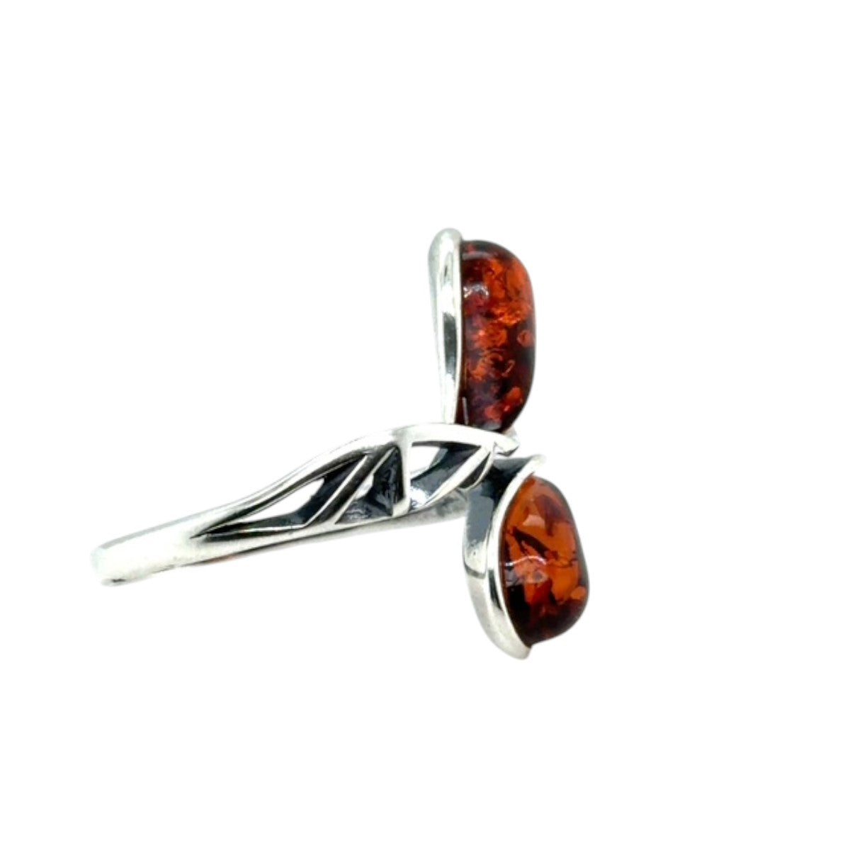 Sterling Silver Amber Ring (ambr202)