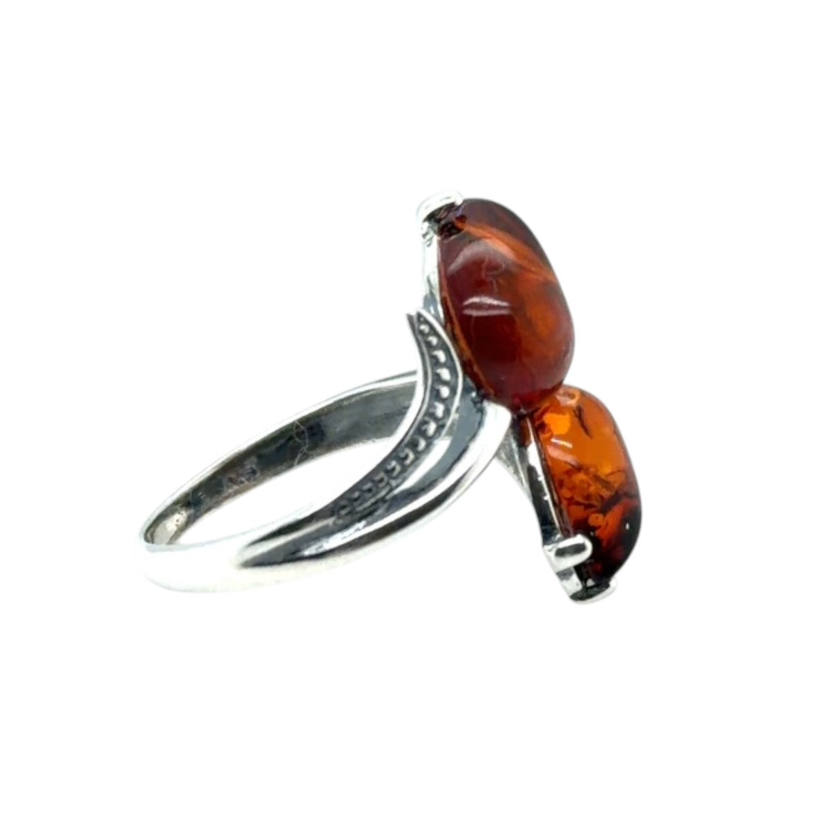 Sterling Silver Amber Ring (ambr203)