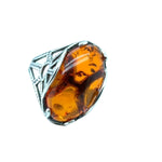 Sterling Silver Amber Ring (ambr276)