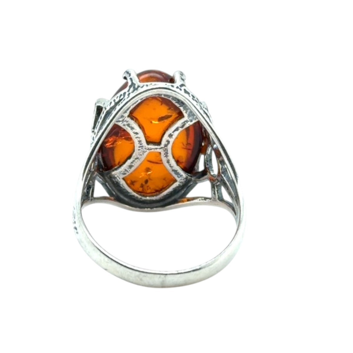 Sterling Silver Amber Ring (ambr276)