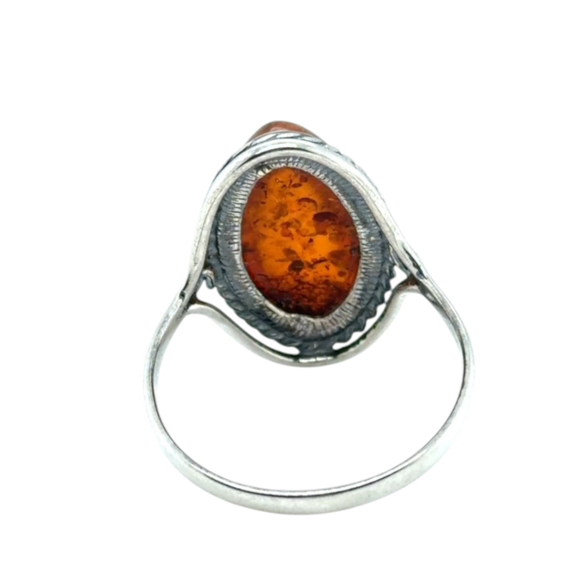 Sterling Silver Amber Ring (ambr271)