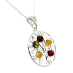 Sterling Silver Amber Tree Pendant (sap2025)