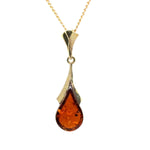 9ct Gold Amber Pendant (ambp302)