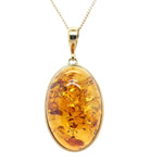 9ct Gold Amber Pendant (ambp303)