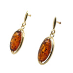 9ct Gold Amber Earrings (ambe99)