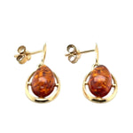9ct Gold Amber Earrings (ambe99)