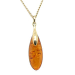 9ct Gold Amber Pendant (ambp304)