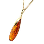 9ct Gold Amber Pendant (ambp304)