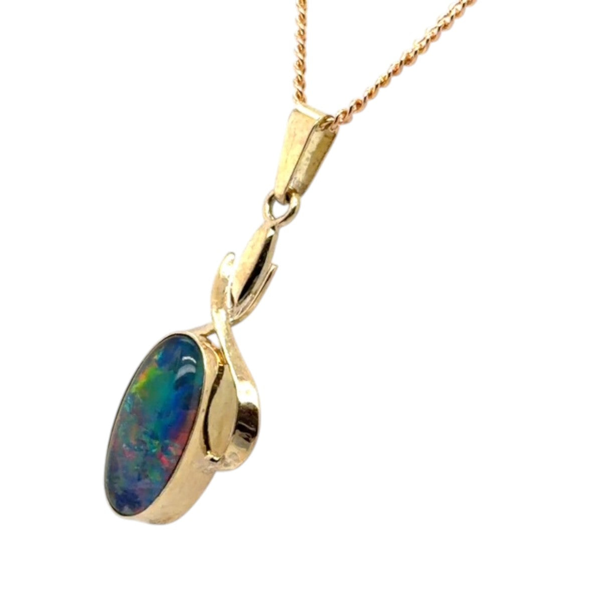 14ct Gold Triplet Opal Pendant (tp907)