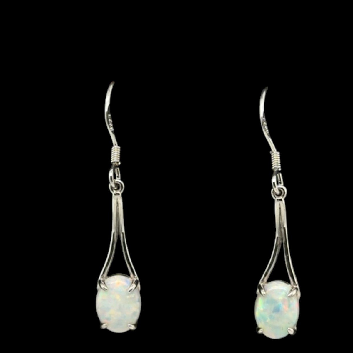 Sterling Silver Solid Opal Earrings (ssse102)