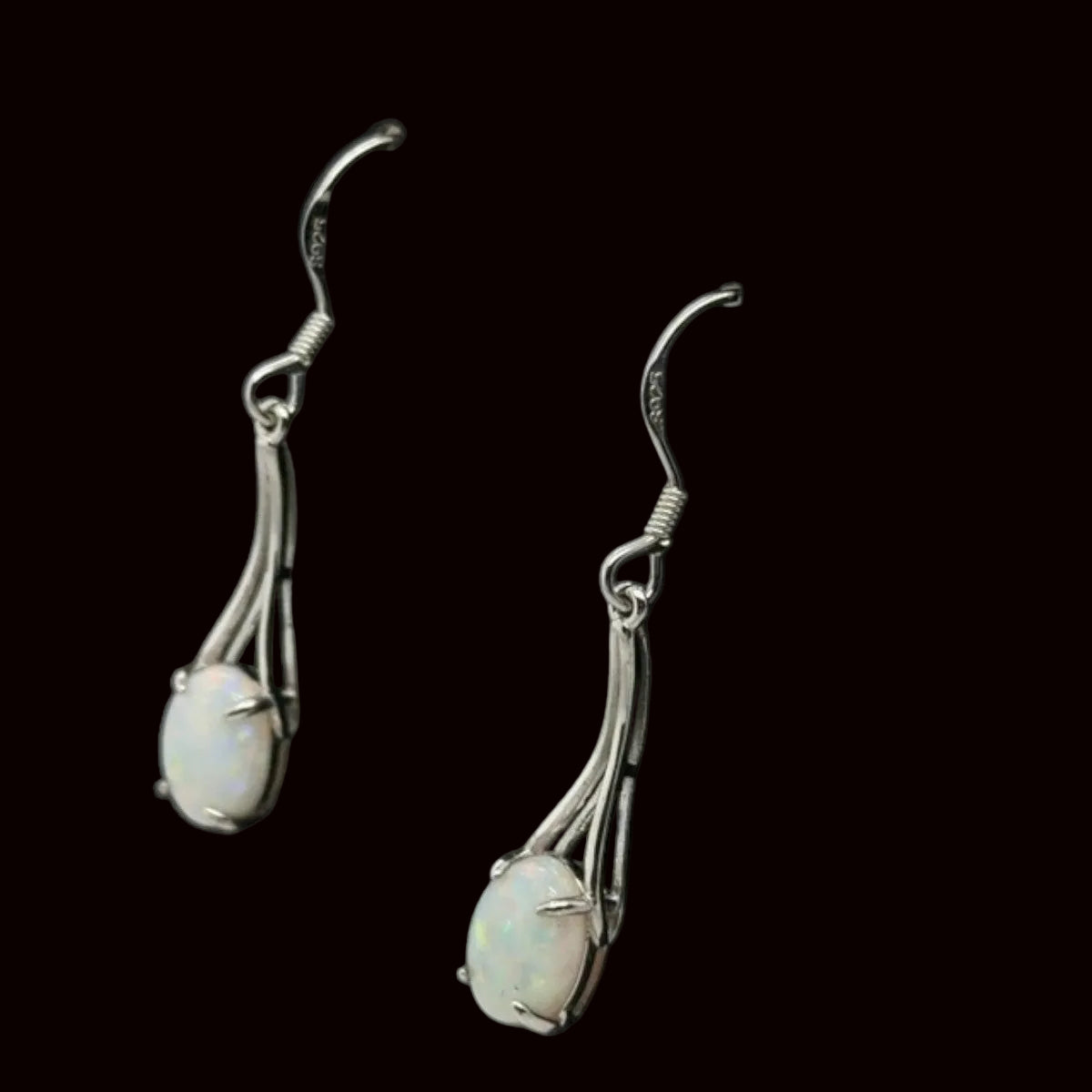 Sterling Silver Solid Opal Earrings (ssse102)