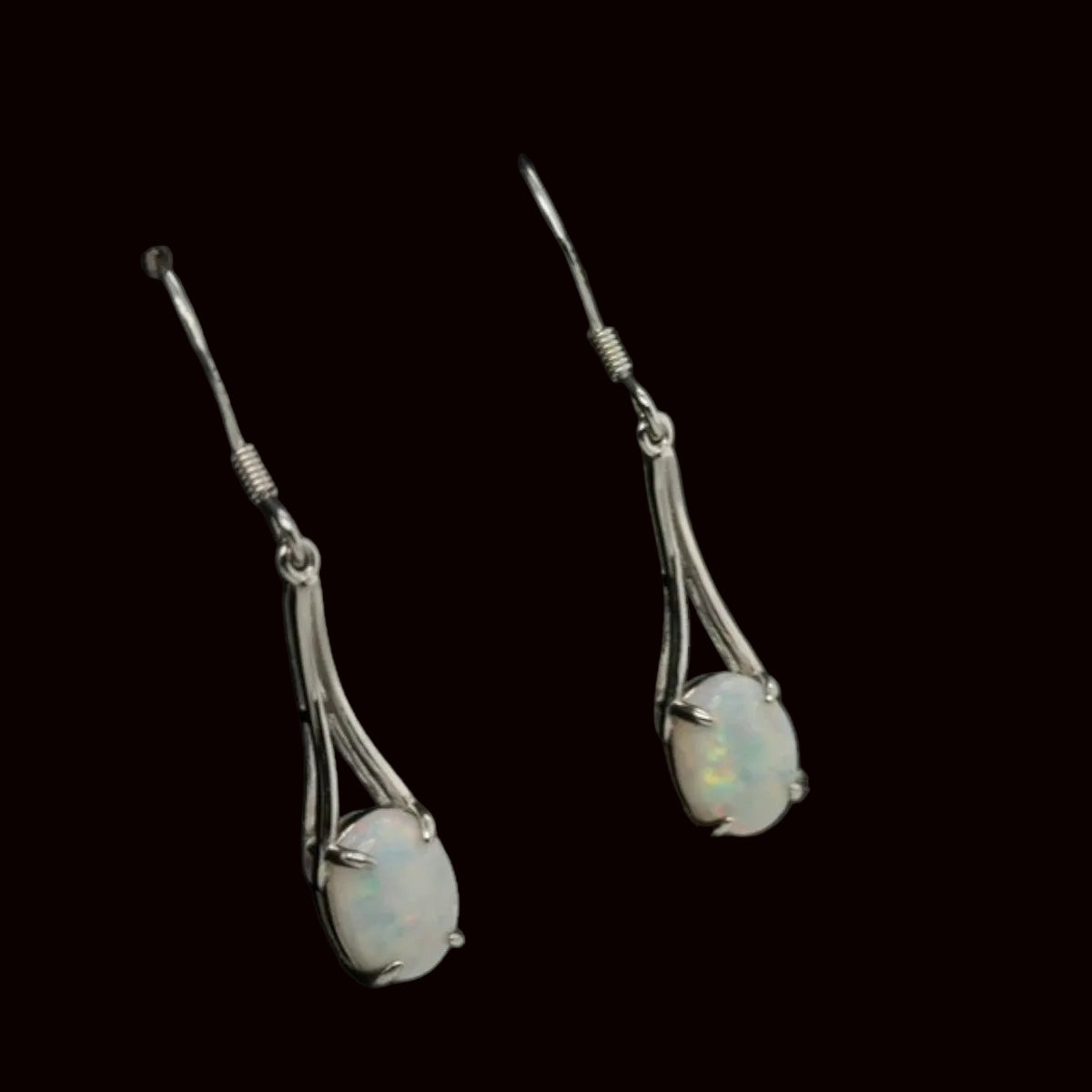 Sterling Silver Solid Opal Earrings (ssse102)