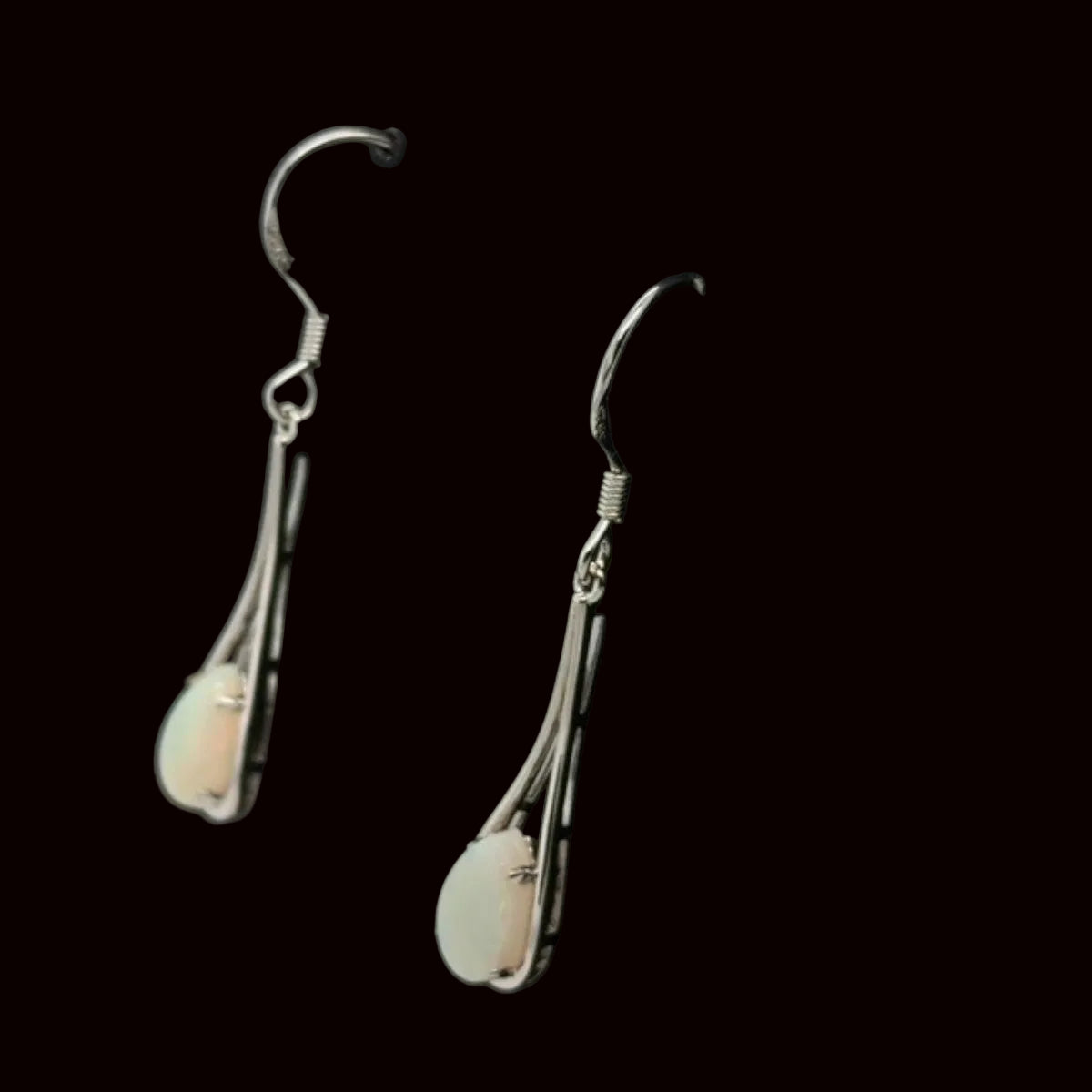 Sterling Silver Solid Opal Earrings (ssse103)