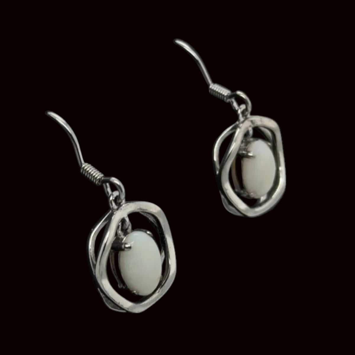 Sterling Silver Solid Opal Earrings (ssse104)