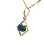 14ct Gold Black Opal Pendant (bsp31)