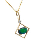 14ct Gold Black Opal Pendant (bsp31)