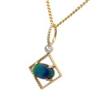 14ct Gold Black Opal Pendant (bsp31)