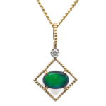 14ct Gold Black Opal Pendant (bsp31)